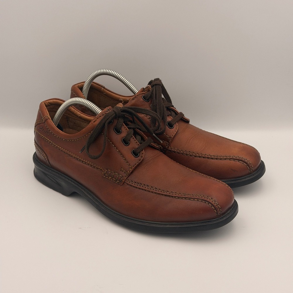 Clarks Colson Over Oxford Bicycle Toe Leather Brown Size 8 M